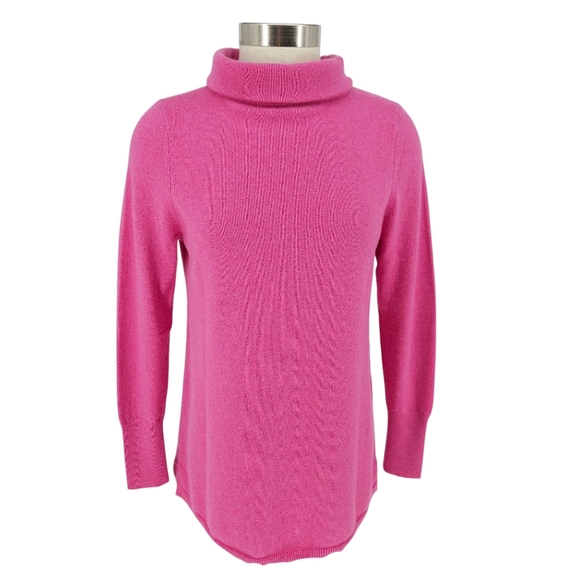 Talbots Cashmere Sabrina Sweater Pink Long Sleeve Turtleneck Knit Pullover Large - Picture 1 of 7